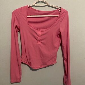 Others Follow Pink Long Sleeve Henley Top